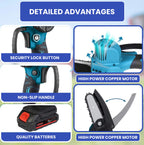 Cordless Electric Chainsaw | Lightweight, Ergonomic Design & Ideal for Effortless Garden Trimming