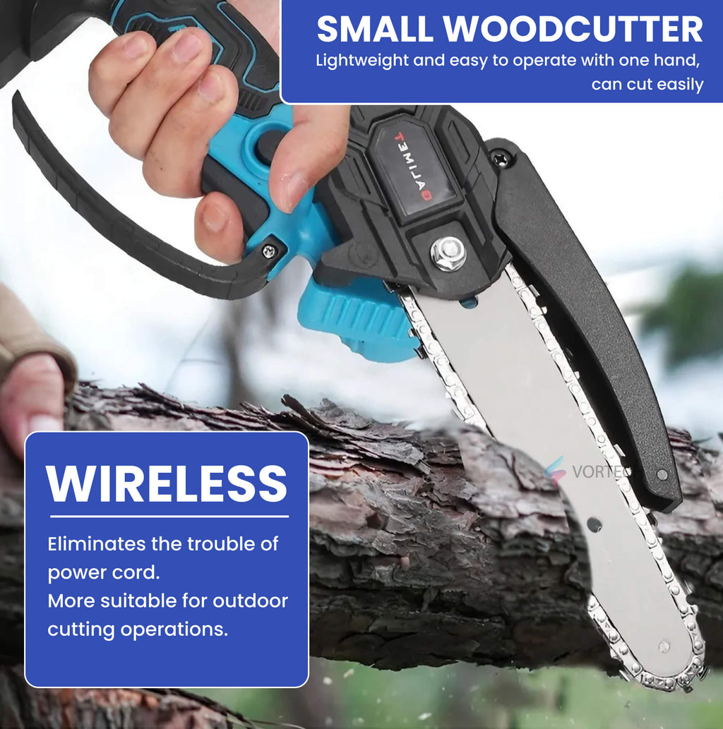 Cordless Electric Chainsaw | Lightweight, Ergonomic Design & Ideal for Effortless Garden Trimming