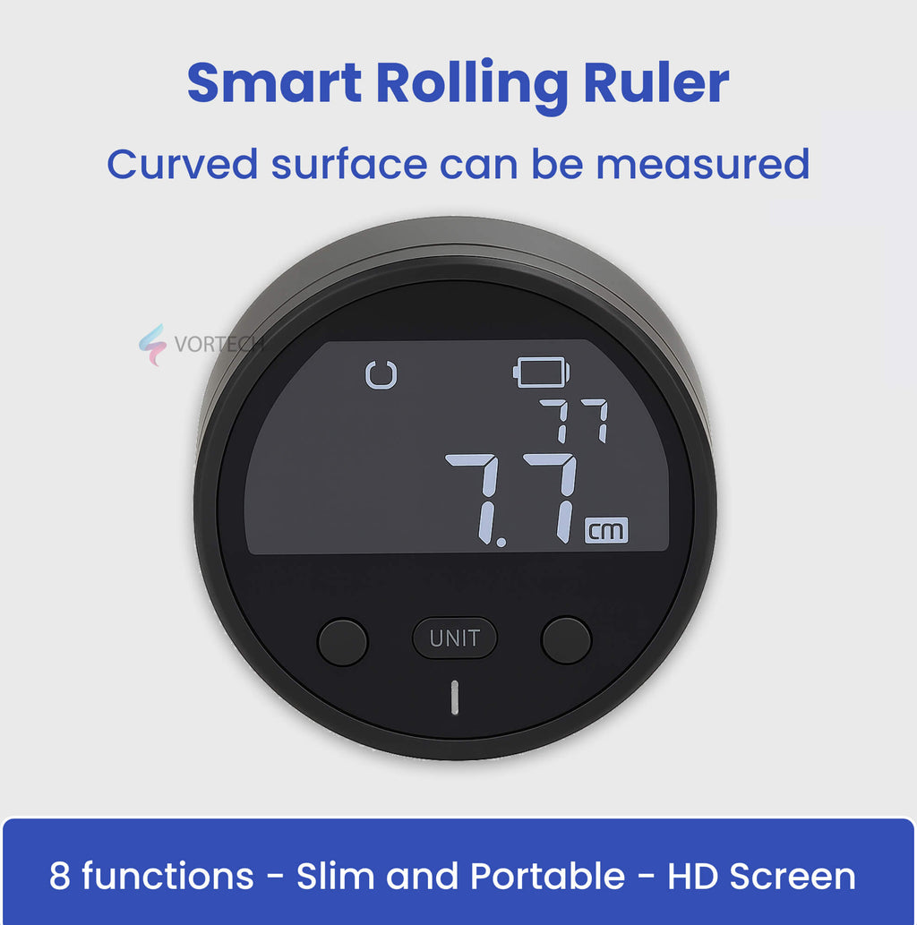 Smart Rolling Ruler | Digital Measurement Tool with LCD Display for Accurate Length Measurements