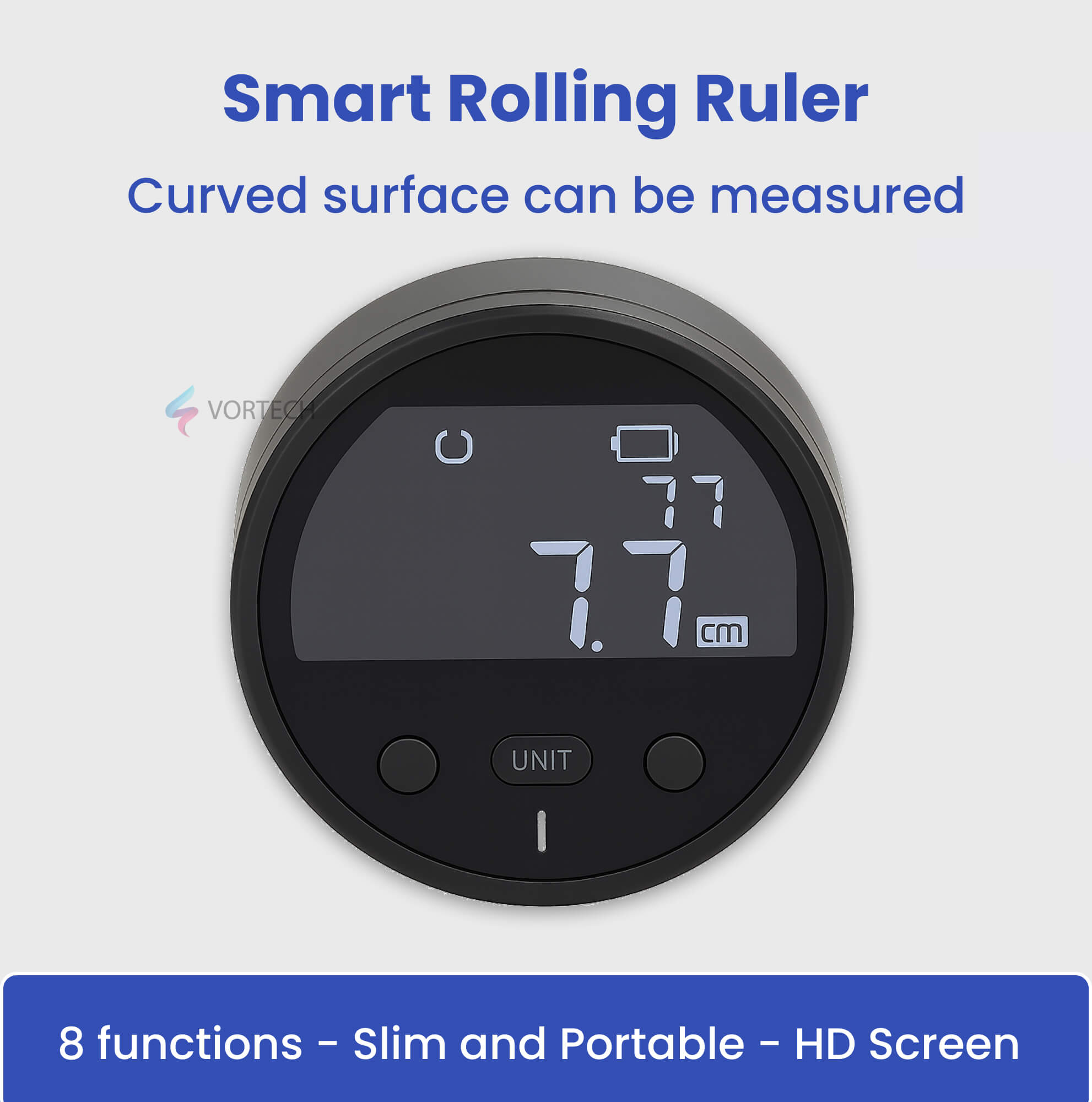 Smart Rolling Ruler | Digital Measurement Tool with LCD Display for Accurate Length Measurements