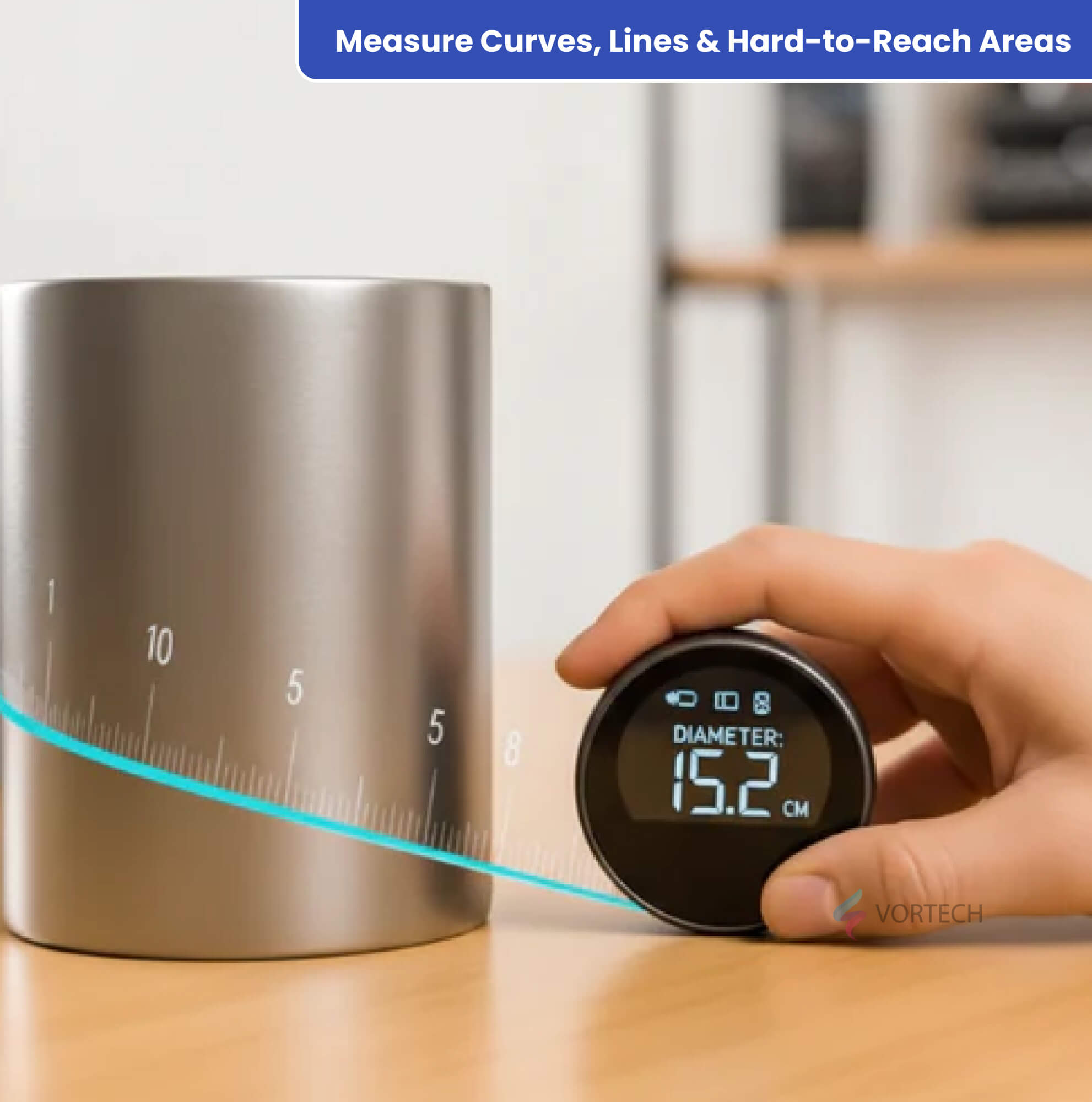 Smart Rolling Ruler | Digital Measurement Tool with LCD Display for Accurate Length Measurements