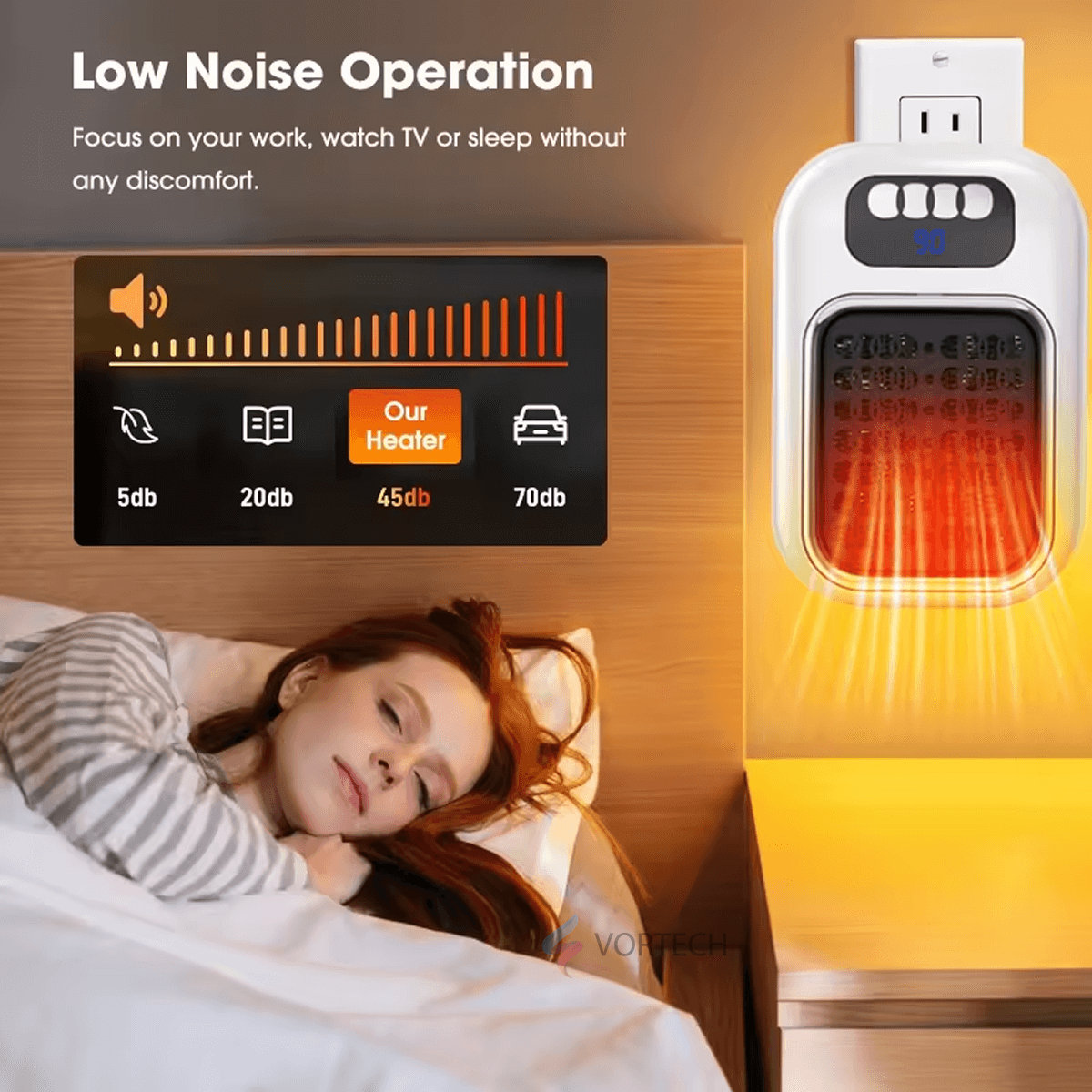 Portable Office Wall Heater | Space-Saving Silent Ceramic Heat with Remote Control and Intelligent Desktop Climate Control