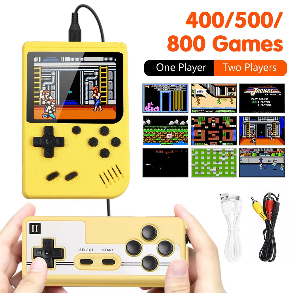 Retro Video Game Console | 500 Built-in Classic Games, 2.8-Inch Display & Portable for Kids Entertainment