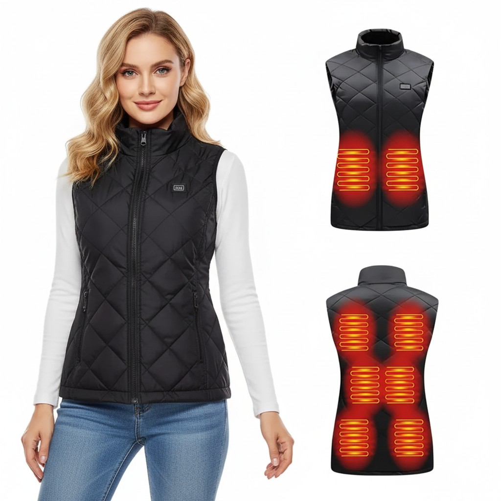 Women's Heated Gilet | 9 Heating Zones, Rechargeable & Lightweight for Cold Weather Adventures