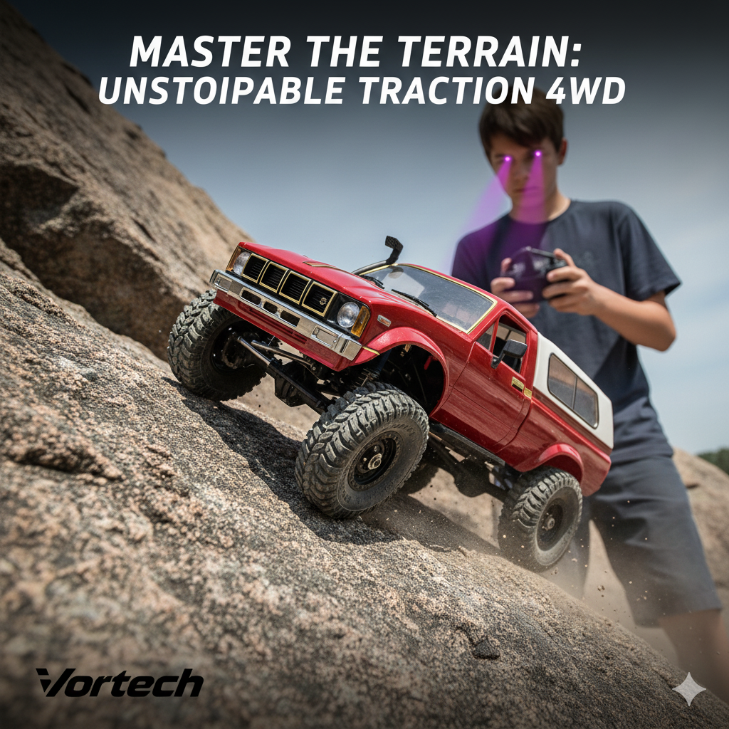 Off-Road RC Crawler 4WD – Rugged Trail Truck | Controlled 3 MPH Rock Crawling