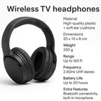 Wireless TV Headphones | Noise-Cancelling, Comfortable Fit & Ideal for Home Entertainment