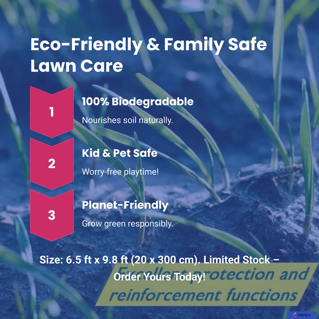 Biodegradable Grass Seed Mat | All-in-One Growth System for Quick Results in Gardens, Yards & Slopes