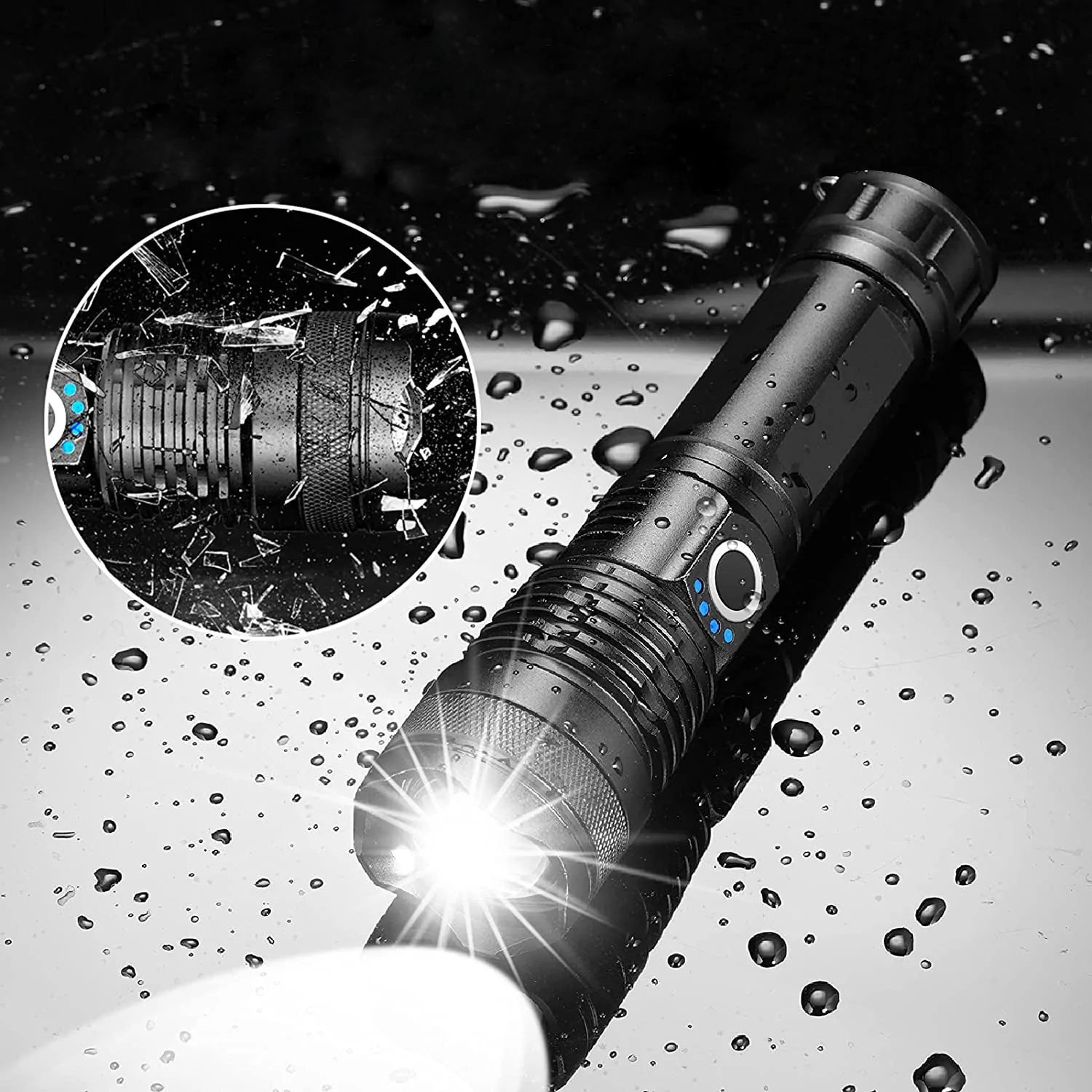 LED Tactical Flashlight - Super Bright Rechargeable Light for Outdoor, Camping, and Emergency Use