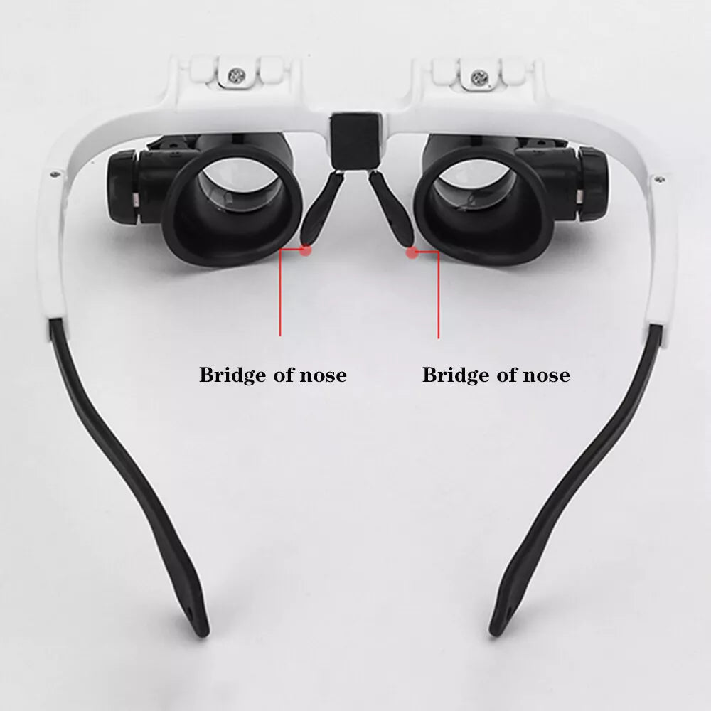 LED Magnifier Glasses with Adjustable Lens – High Precision for Detailed Work, Crafts, and Hobbies