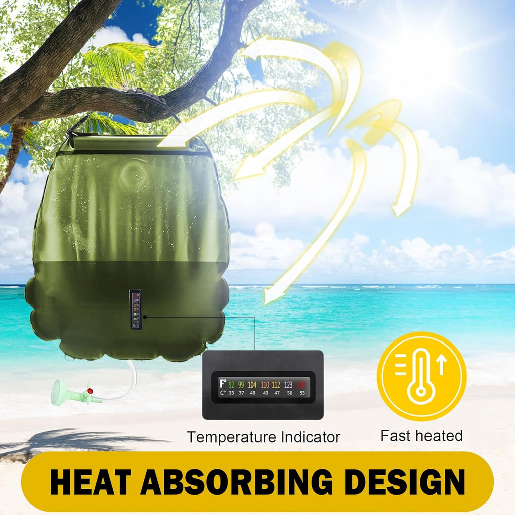 Portable Solar Shower Bag - Outdoor Camping Heating Shower for Hiking, Beach, and Travel Use
