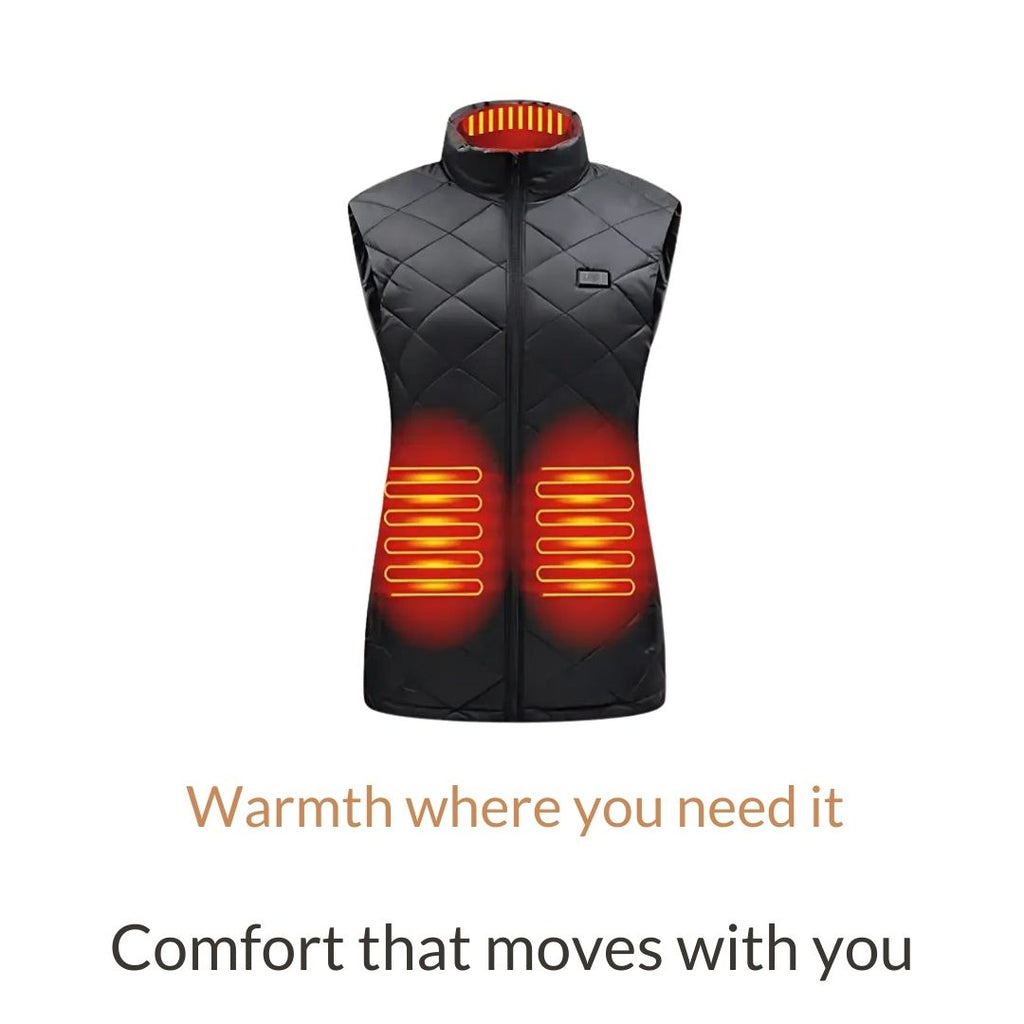 Women's Heated Gilet | 9 Heating Zones, Rechargeable & Lightweight for Cold Weather Adventures