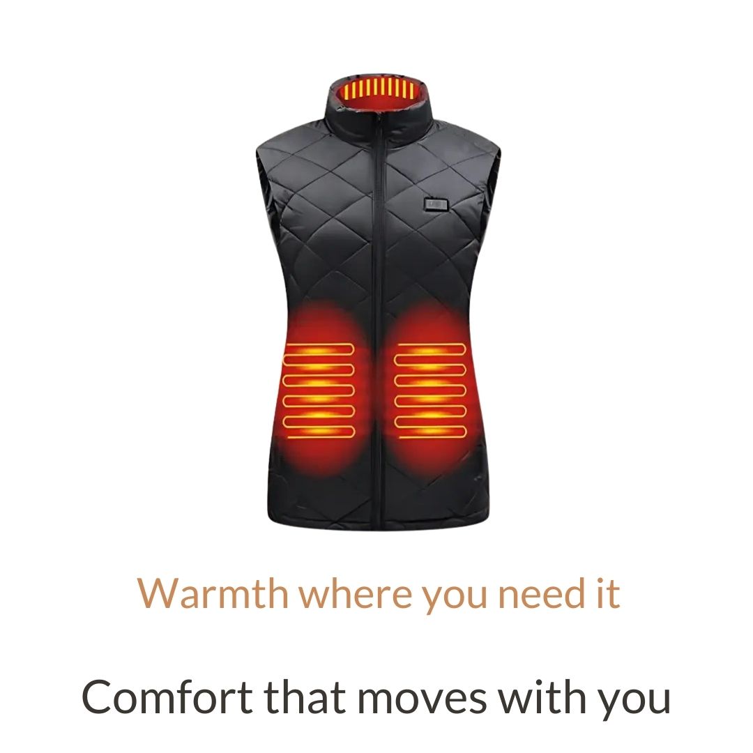 Women's Heated Gilet | 9 Heating Zones, Rechargeable & Lightweight for Cold Weather Adventures