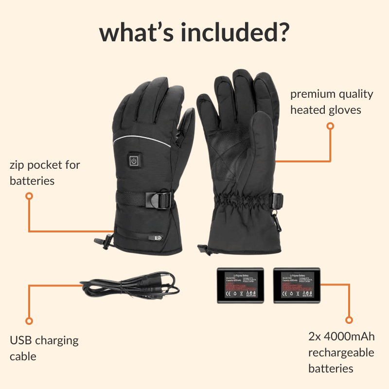 Electric Heated Gloves | Rechargeable, Waterproof & Touchscreen-Compatible for Skiing, Motorcycling & Outdoor Activities
