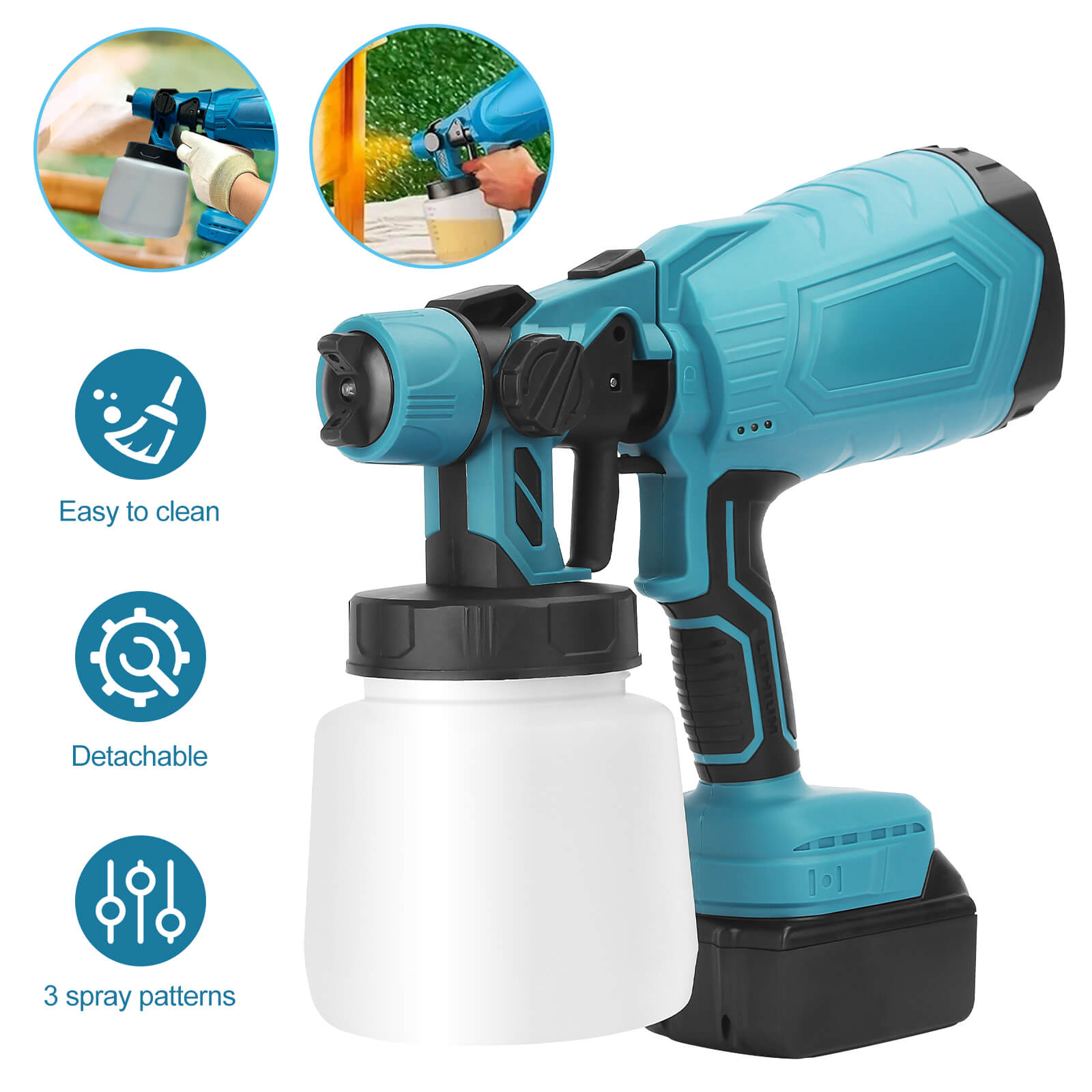 High Pressure Battery Operated Spray Painter - Ideal Home Sprayers for Decks