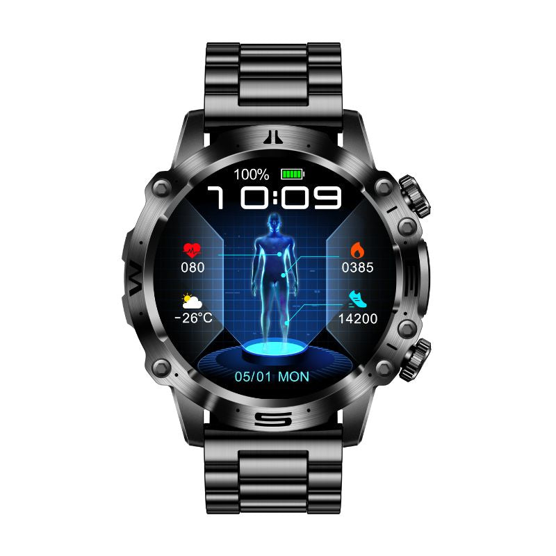 ECG Health Smartwatch | Blood Pressure, Blood Sugar Monitoring & Bluetooth Calls for Sports and Fitness Tracking