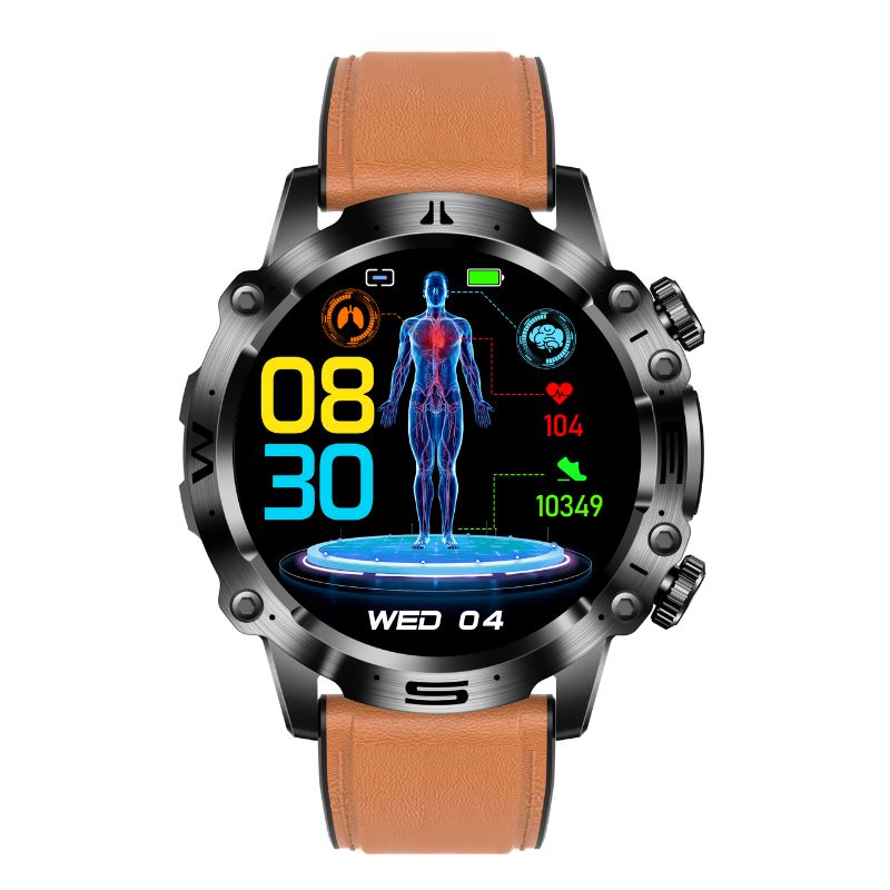 ECG Health Smartwatch | Blood Pressure, Blood Sugar Monitoring & Bluetooth Calls for Sports and Fitness Tracking