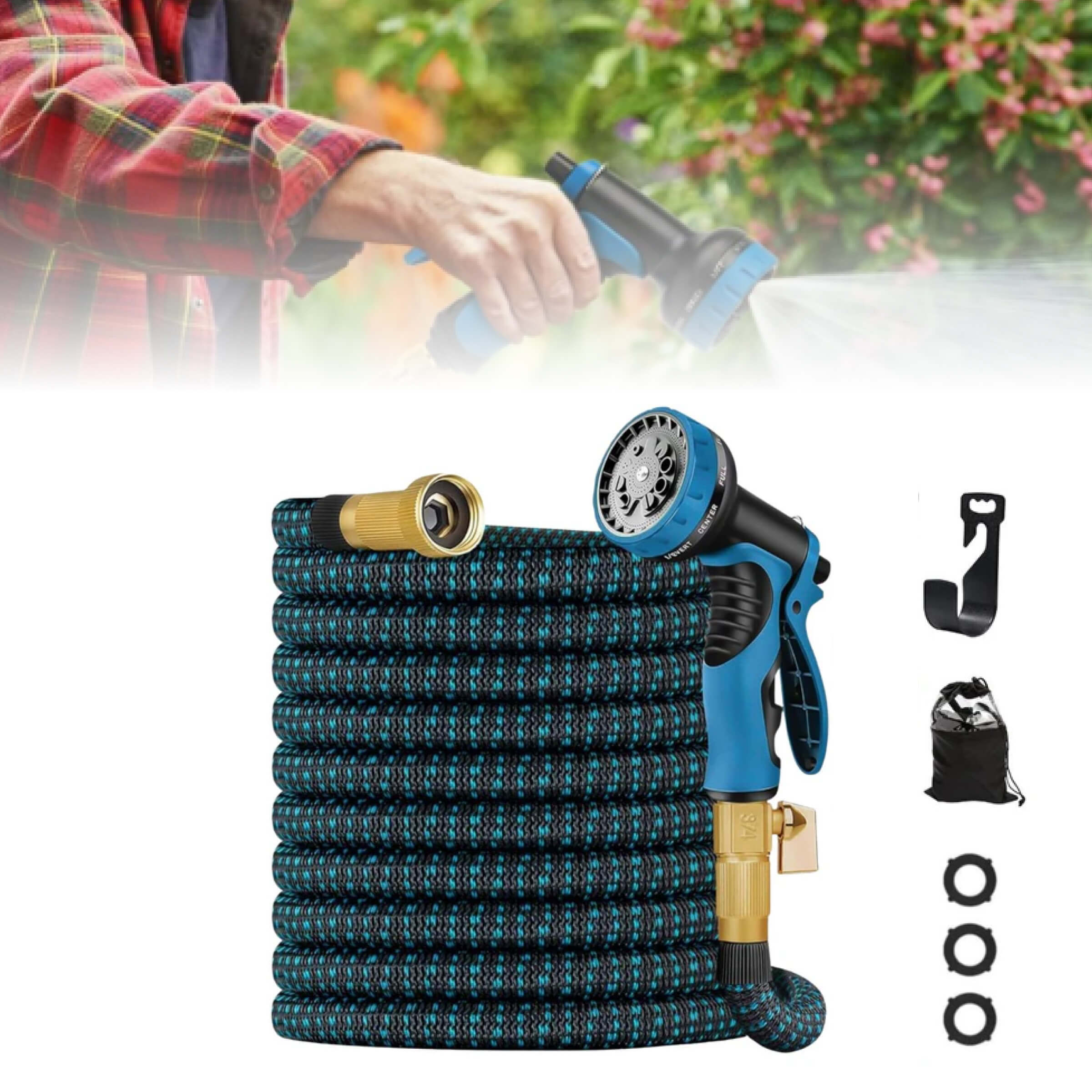 Expandable Garden Hose | Lightweight, Durable & Versatile for Watering, Car Washing, and Outdoor Cleaning