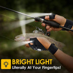 LED Fingerless Gloves with Waterproof Lights - Ideal for Working, Cycling, Hiking, Survival, and Camping