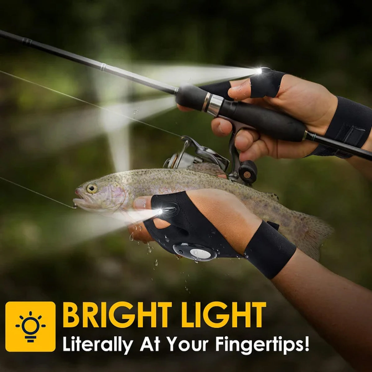LED Fingerless Gloves with Waterproof Lights - Ideal for Working, Cycling, Hiking, Survival, and Camping