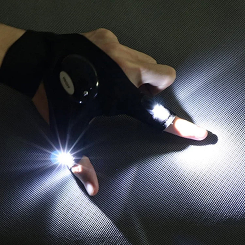 LED Fingerless Gloves with Waterproof Lights - Ideal for Working, Cycling, Hiking, Survival, and Camping
