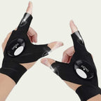 LED Fingerless Gloves with Waterproof Lights - Ideal for Working, Cycling, Hiking, Survival, and Camping