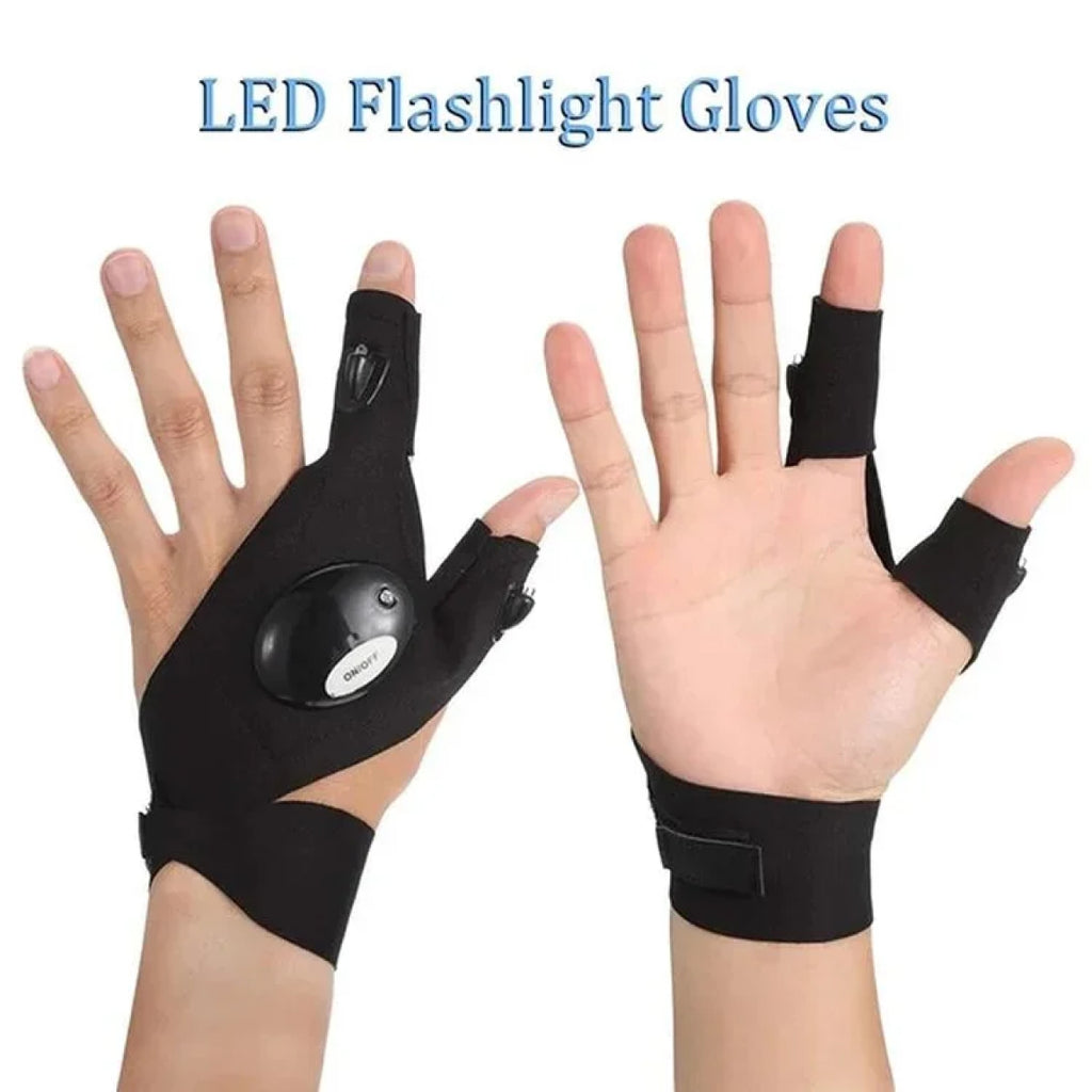 LED Fingerless Gloves with Waterproof Lights - Ideal for Working, Cycling, Hiking, Survival, and Camping