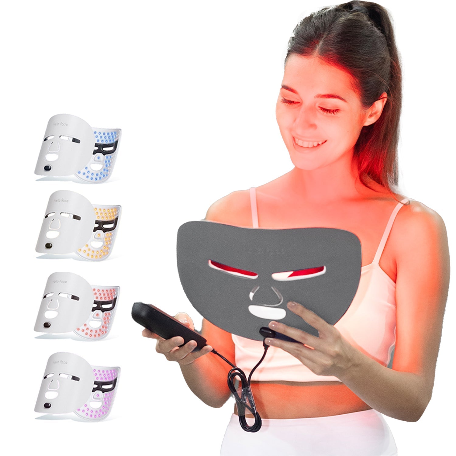 LED Light Therapy Mask | 4-in-1 Color Treatment for Acne, Wrinkles, Pigmentation & Skin Repair