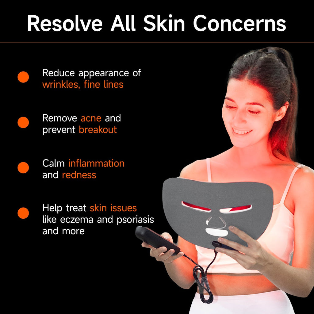 LED Light Therapy Mask | 4-in-1 Color Treatment for Acne, Wrinkles, Pigmentation & Skin Repair