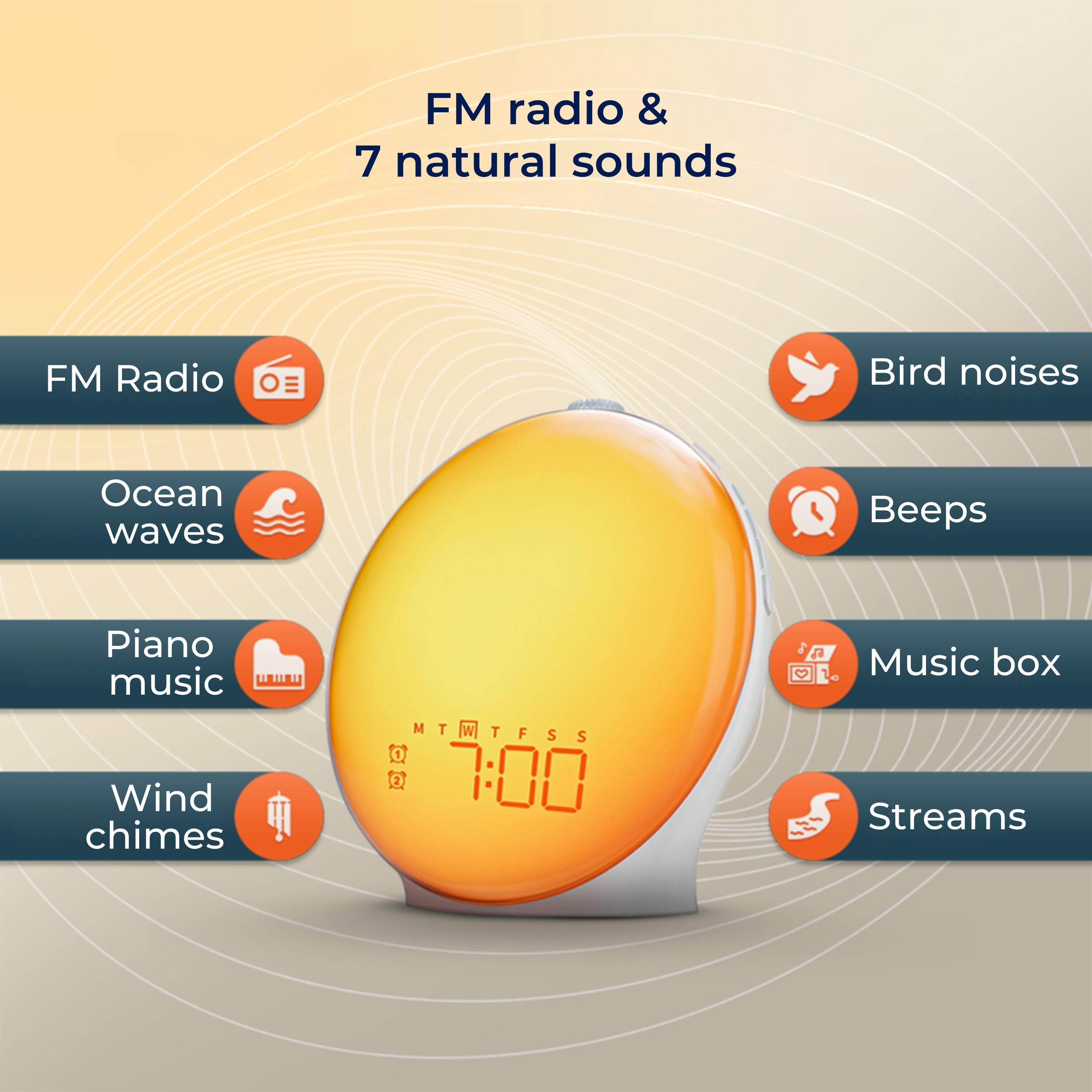 Sunrise Alarm Clock | Natural Wake-Up Light with Ambient Lighting for Heavy Sleepers & Dark Mornings