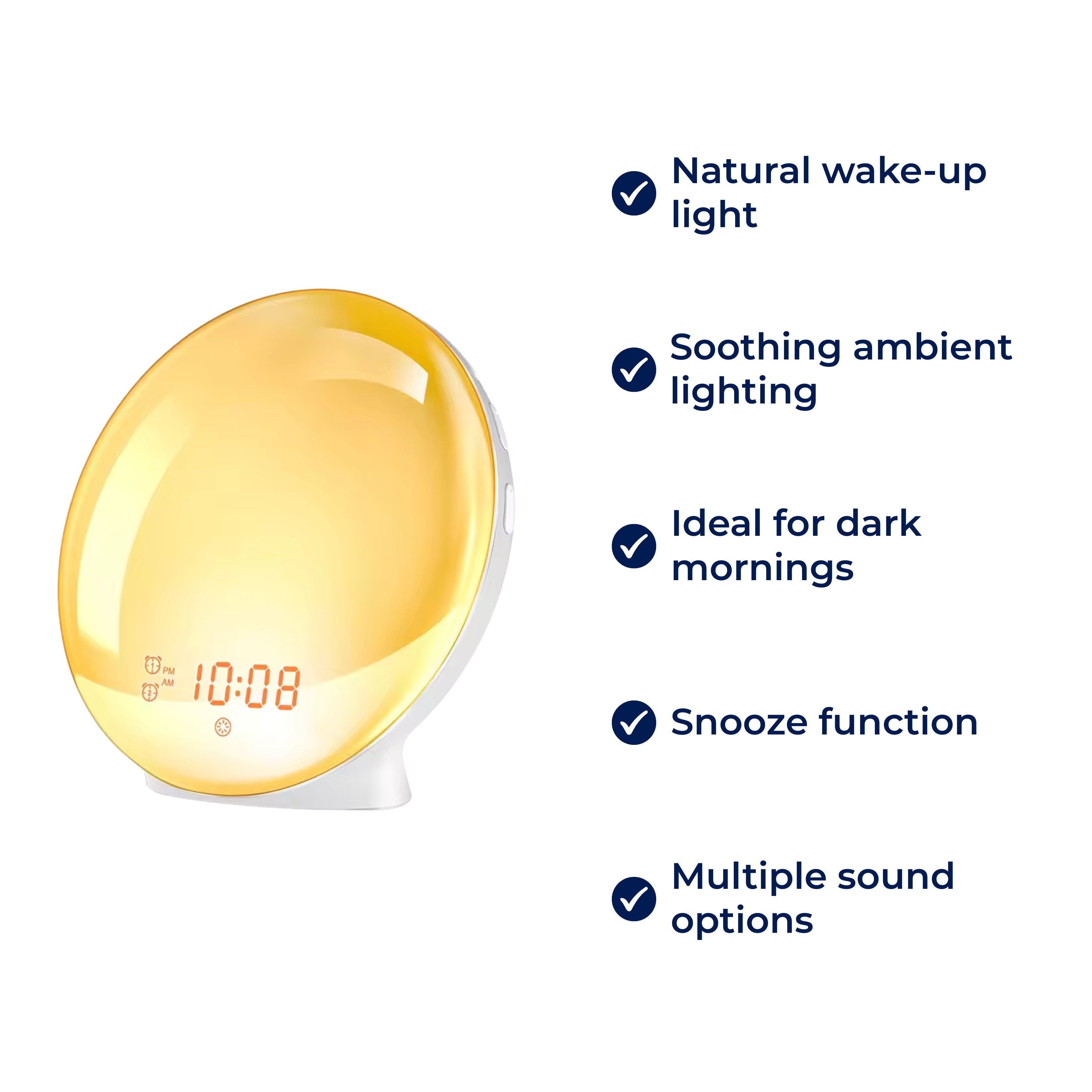 Sunrise Alarm Clock | Natural Wake-Up Light with Ambient Lighting for Heavy Sleepers & Dark Mornings