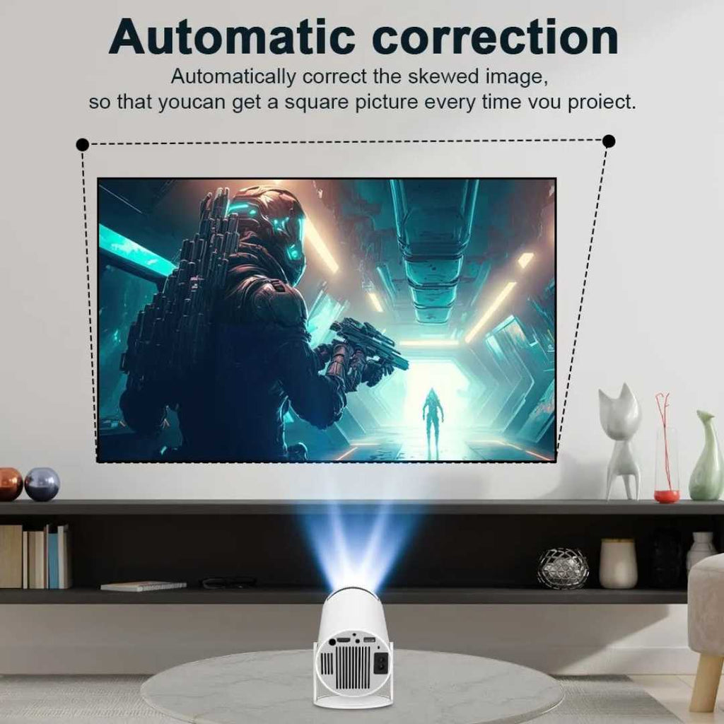 Portable 4K Projector with Remote Control - Mini Home Theater Projector for Movies, Gaming & Outdoor Use