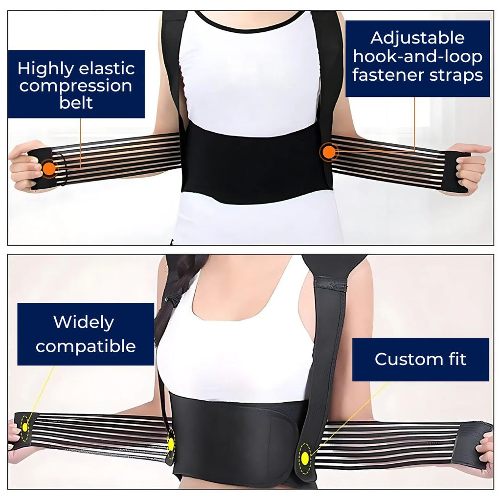 Self-Heating Back Support | Adjustable, Pain Relief & Posture Improvement for Daily Use