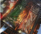 Stainless Steel BBQ Grill Basket | 360-Degree Rotating, Movable Door & Ideal for Grilling Vegetables, Meats, and Seafood