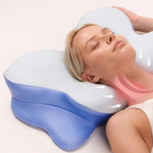 Orthopedic Memory Foam Pillow for Neck & Shoulder Pain | Ergonomic Butterfly Design for Back, Side & Stomach Sleepers