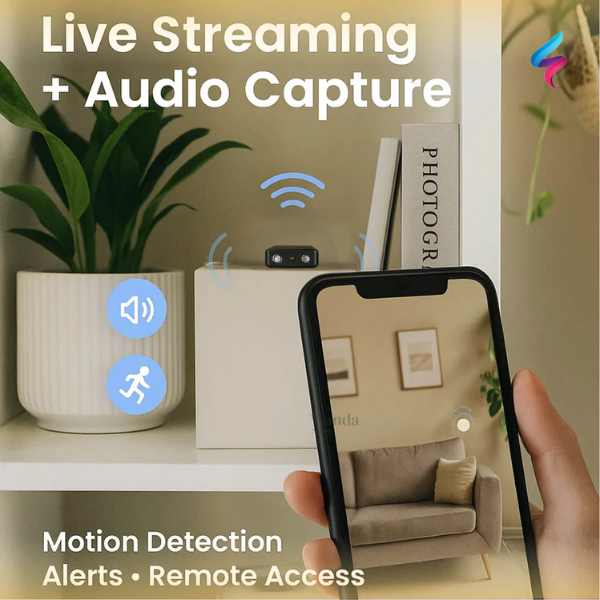 Wireless Miniature Camera with Audio | Night Vision, WiFi Connectivity & Compact Design for Home Security Monitoring