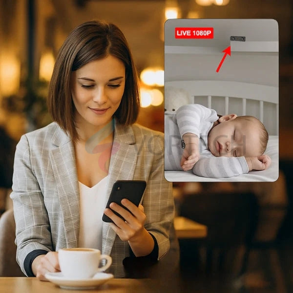 Wireless Miniature Camera with Audio | Night Vision, WiFi Connectivity & Compact Design for Home Security Monitoring