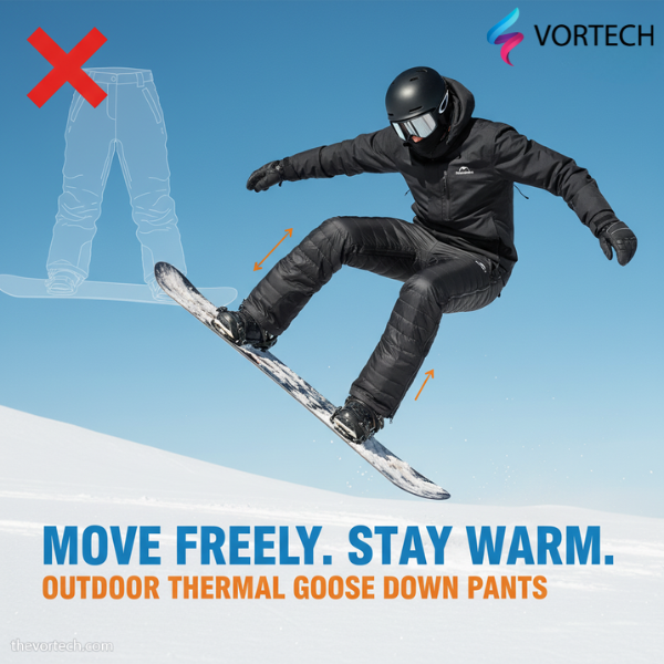 Outdoor Thermal Goose Down Pants | Lightweight, Windproof & Ideal for Skiing, Snowboarding, and Cold Weather Adventures