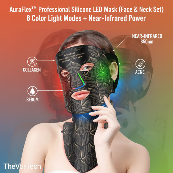 Infrared LED Facial Mask | Premium Light Therapy Device for Skin Rejuvenation | Laser Light Treatment Mask