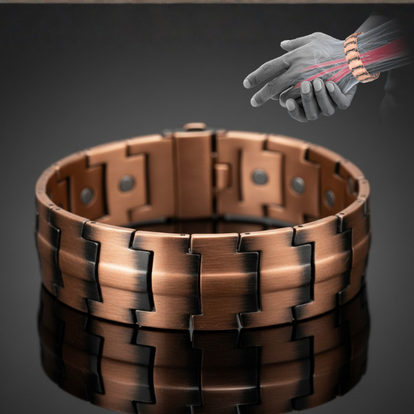 3x Strength Copper Magnetic Bracelet for Men | Adjustable, Waterproof & Ideal for Pain Relief and Improved Circulation