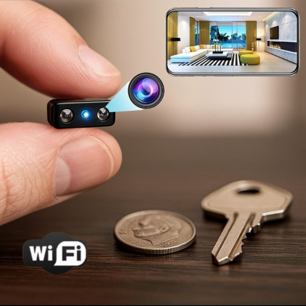 Wireless Miniature Camera with Audio | Night Vision, WiFi Connectivity & Compact Design for Home Security Monitoring