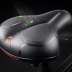 Shock Absorbing Mountain Bike Saddle | Comfortable, Breathable & Reflective for Long Rides and Night Safety