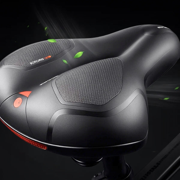 Shock Absorbing Mountain Bike Saddle | Comfortable, Breathable & Reflective for Long Rides and Night Safety