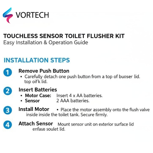 Touchless Intelligent Auto-Flush Sensor | Hygienic, Adjustable Motion Activation for Modern Toilets