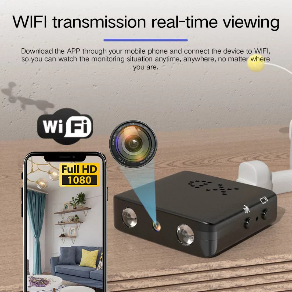 Wireless Miniature Camera with Audio | Night Vision, WiFi Connectivity & Compact Design for Home Security Monitoring