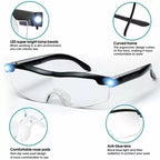 LED Magnifying Glass with 160% Magnification and Built-in Light for Reading, Hobbies, and Detailed Work