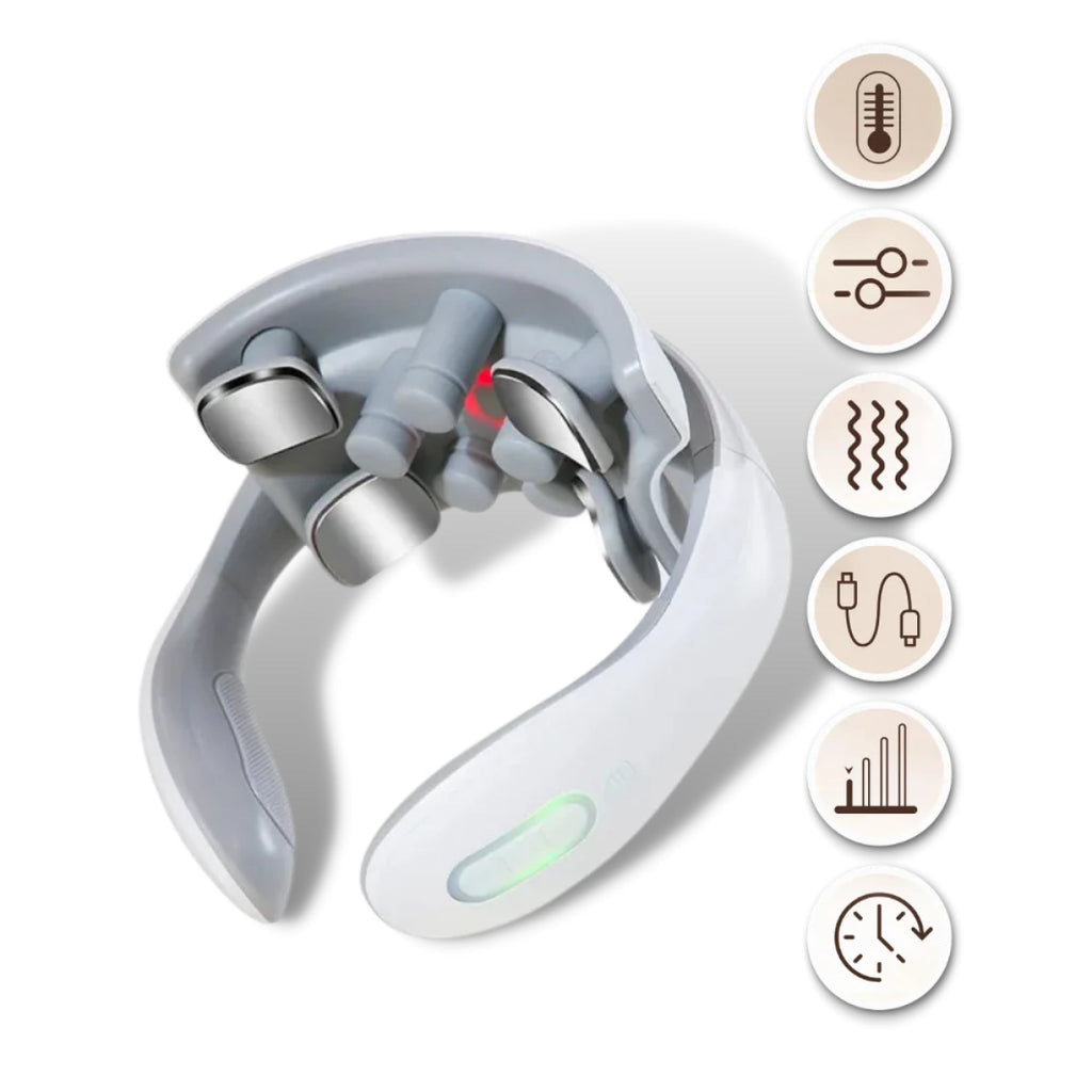Smart Neck and Back Massager Device - Relieve Headaches & Muscle Tension - Portable Pain Relief