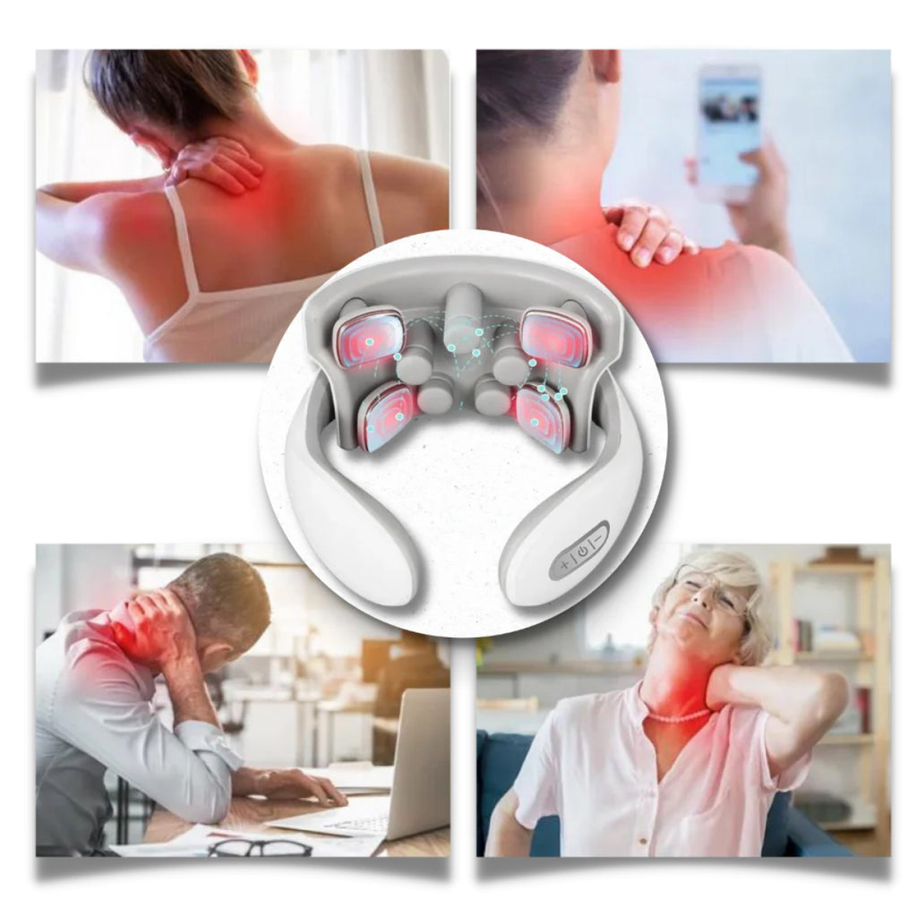 Smart Neck and Back Massager Device - Relieve Headaches & Muscle Tension - Portable Pain Relief