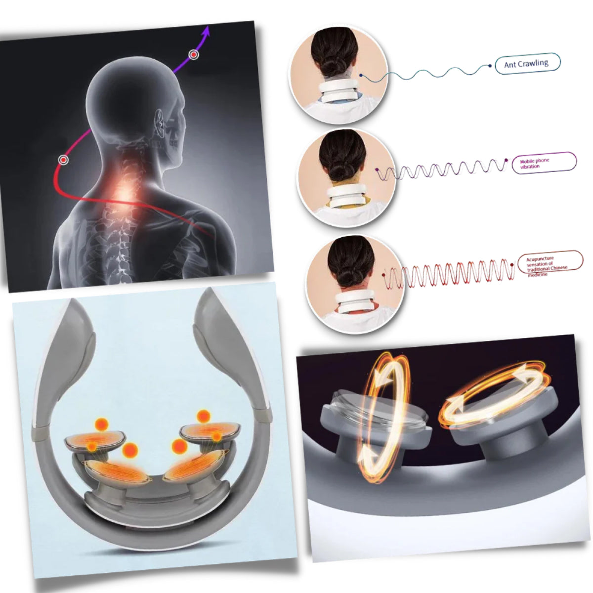 Smart Neck and Back Massager Device - Relieve Headaches & Muscle Tension - Portable Pain Relief