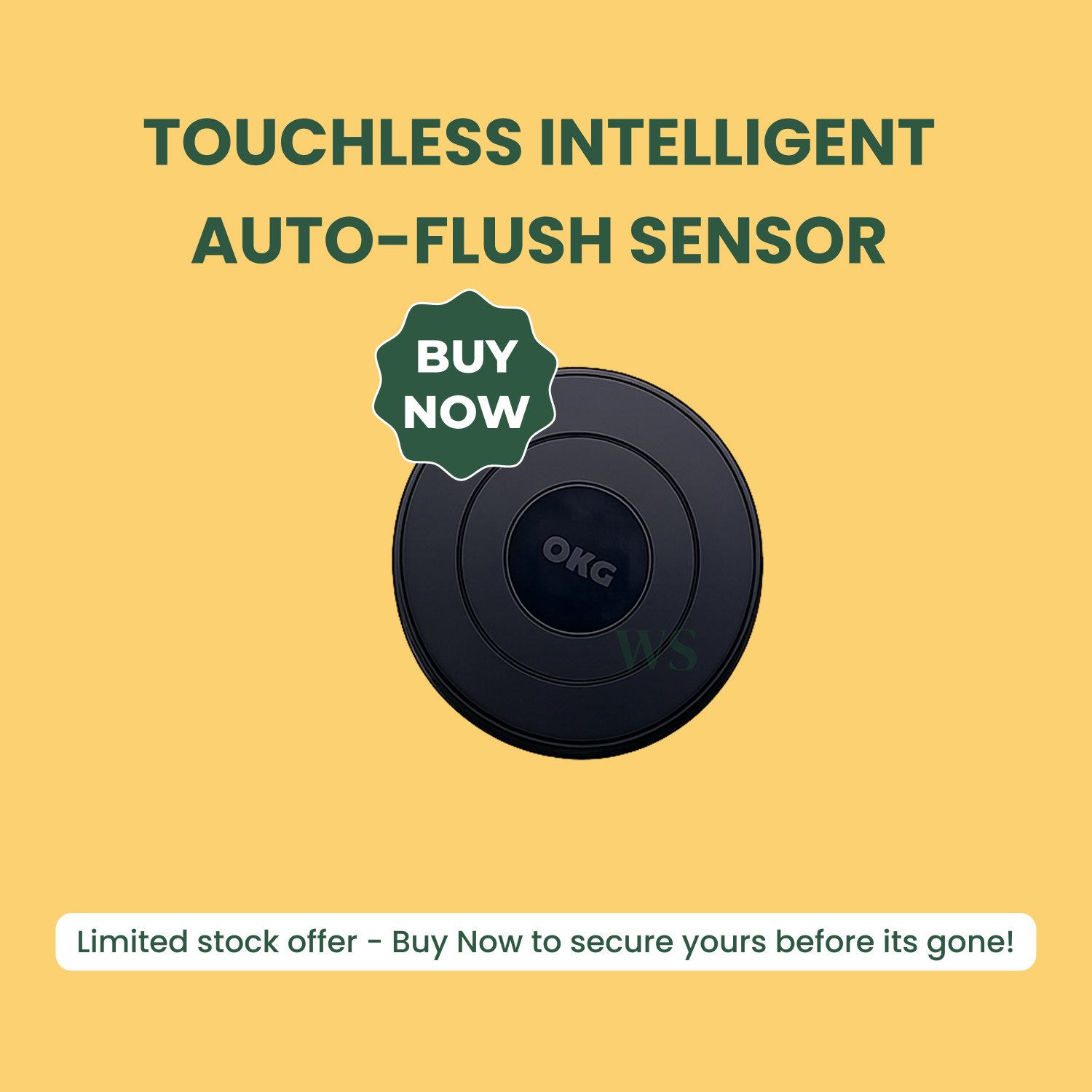 Touchless Intelligent Auto-Flush Sensor | Hygienic, Adjustable Motion Activation for Modern Toilets