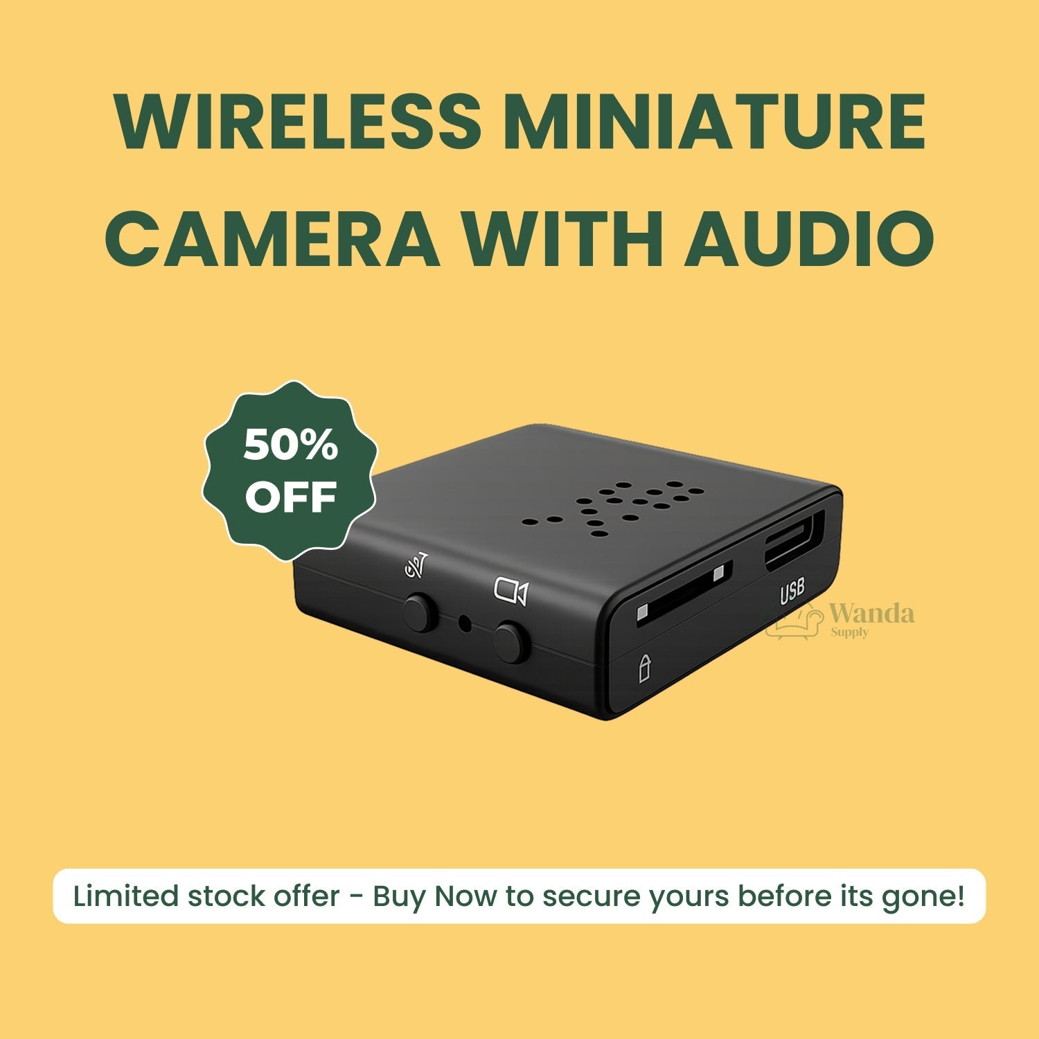 Wireless Miniature Camera with Audio | Night Vision, WiFi Connectivity & Compact Design for Home Security Monitoring